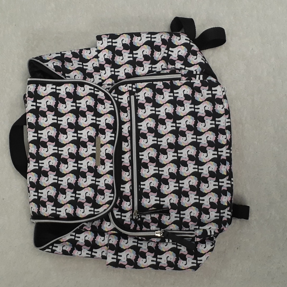Bananafish Studio Kids Black Rainbow Unicorn Backpack Like New